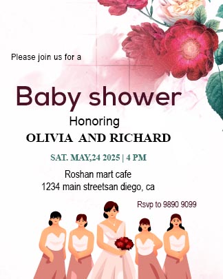 Colorful Bridal Shower Invitation Portrait Card