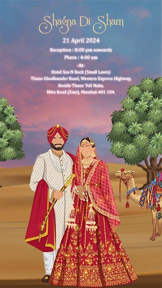 Traditional Rajasthani Wedding Invitation Template