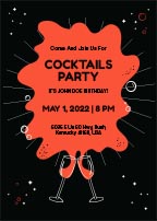 Dark Cocktail Party Invitation Card