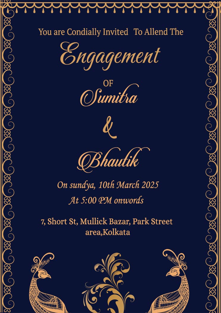 Engagement Invitation Card Indian