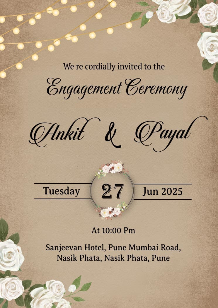 Download Engagement Invitation Card