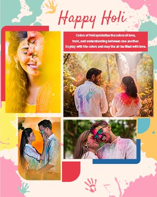 Happy Holi Social Media Photo Collage